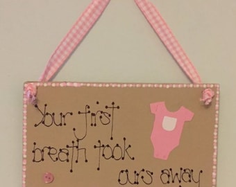 New Baby Laura Ashley WORLD’S BEST MIDWIFE Handcrafted Gift Plaque PINK
