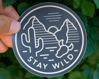 Stay Wild Sticker- Blue Gray |travel stickers|water bottle sticker|hydroflask stickers| nature stickers| hydroflask decal