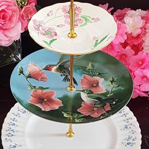Elegant 3-Tier Floral Bird Cake Stand for Tea Parties, Weddings & Dessert Displays