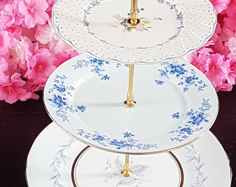 Elegant 3-Tier Stand Floral Dessert Tray for Tea Parties, Entertaining and Special Ocassions