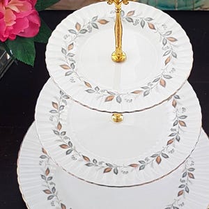 Paragon Monique 3 Tier Cake Stand, English Bone China Tiered Dessert Stand