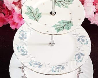 Elegant 3-Tier Bone China Cake Stand: Wedding, Parties, Dessert Table Centerpiece