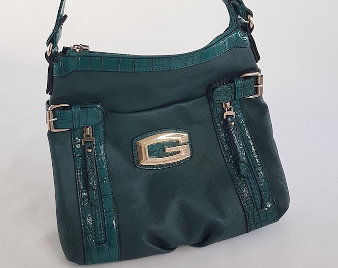 Teal Blue G by Gussaci Shoulder Bag