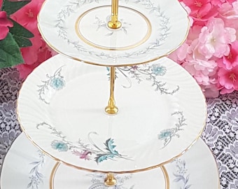 Elegant 3-Tier Bone China Cake Stand for Weddings, Tea Parties & Celebrations - Handmade Dessert Centerpiece