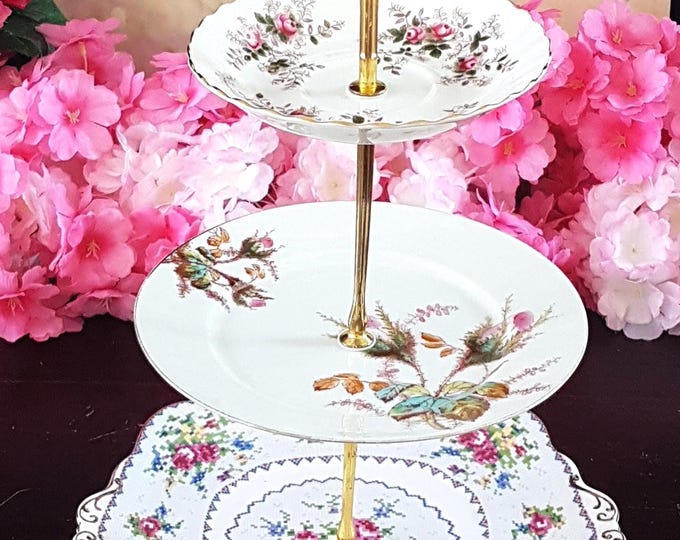 Elegant 3-Tier Bridgerton-Inspired Stand for Tea Parties, Desserts, and Jewelry Display