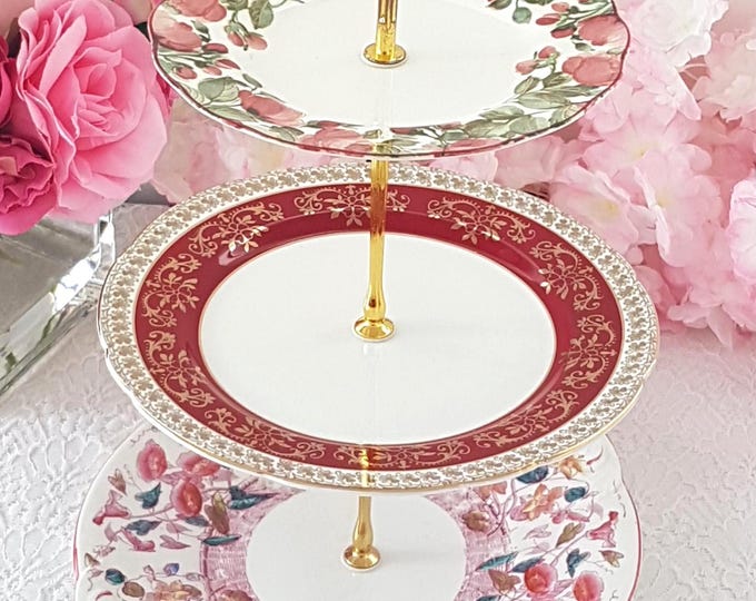 Handmade 3-Tier Cake Stand: Wedding & Tea Party Dessert Serving Tray, Housewarming Gift
