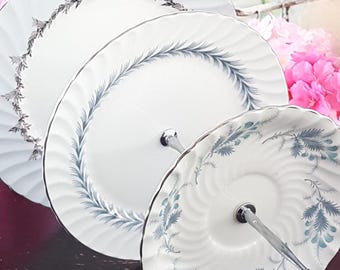 Présentoir à gâteaux en porcelaine tendre à 3 niveaux pour présentoir de boulangerie, de café et de restaurant - Plateau de service commercial à plusieurs niveaux