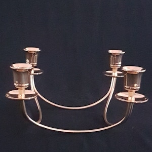 Vintage Brass Candelabra, Holds 4 Candles in a Square, Brass Candlestick Holder