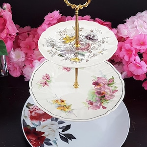 Elegant Floral 3-Tier Cake Stand: Versatile Dessert Display for Weddings, Parties & Buffets