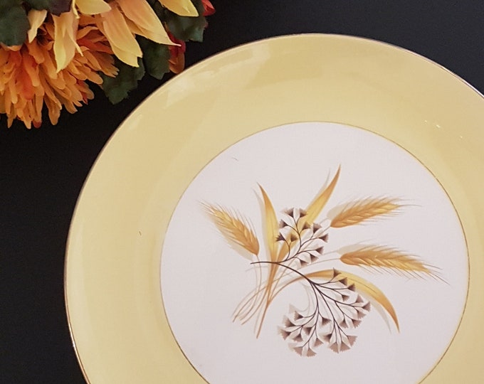 AUTUMN GOLD Vintage Dinner Plates, Sets of 2, Century Service Corp., Semi Vitreous Dinnerware, Designed by Homer Lauglin