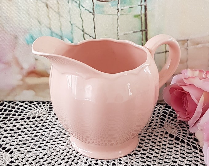 WH Grindley PEACH PETAL, Vintage Ironstone Petal Ware 28oz Pitcher Jug, Made in England, 1950s