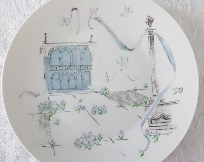 Rosenthal PLAZA Porcelain Salad Plate Set of 4, Designed by Raymond Loewy, Made in Selb Germany, 1960s