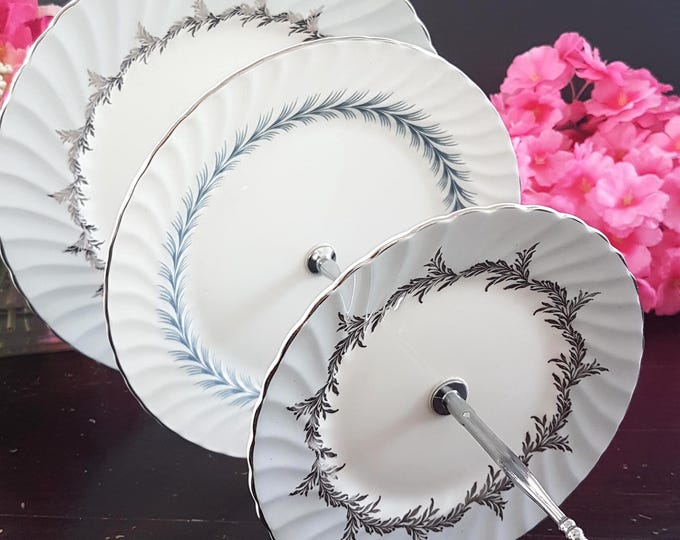 Handcrafted Gray & Silver 3-Tier Cake Stand: Elegant Tiered Serving Tray for Weddings, Parties, and Afternoon Tea