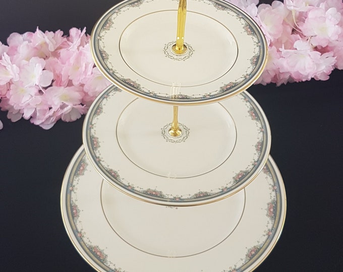 3 Tier Cake Stand Royal Doulton Bone China Tiered Plates High Tea Dessert Serving Tray