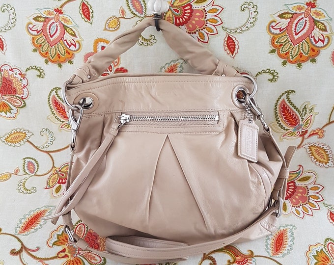 COACH Leather Shoulder Bag, PARKER Cream L0893-13411 with Adjustable Shoulder Strap