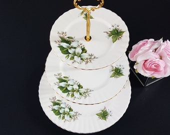 Royal Albert TRILLIUM Bone China 3 Tier Cake Stand, Afternoon Tea Party, Serving Tray