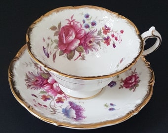 Vintage Paragon Rosealee Tea Cup and Saucer: Pink Cabbage Roses, Bone China England