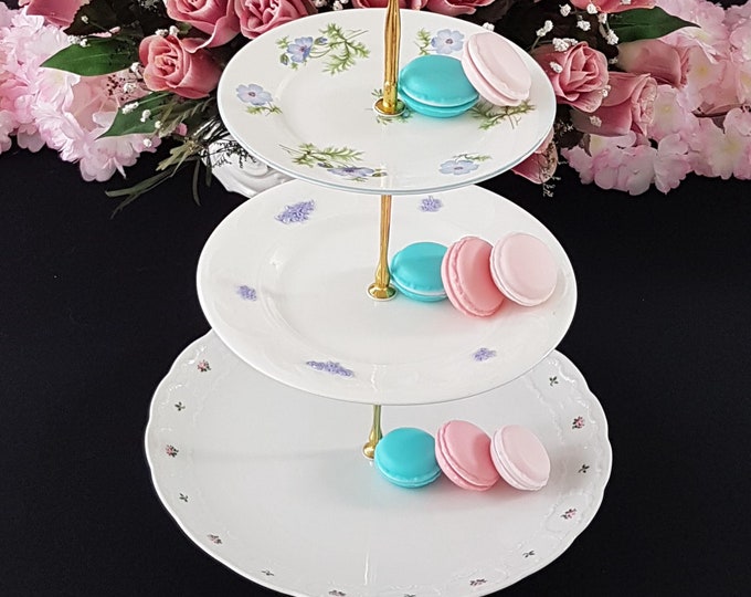 3 Tier Cake Stand, Floral Tiered Plates, Bridgerton Tea Dessert Stand, Serving Tray
