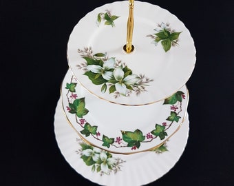 3 Tier Cake Stand, Royal Albert and Adderley Bone China, Made in England, Tea Party Serving Tray