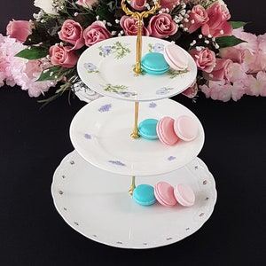 3 Tier Cake Stand, Floral Tiered Plates, Bridgerton Tea Dessert Stand, Serving Tray