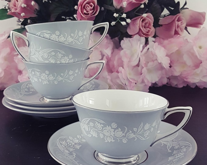 8pc Royal Doulton VALLEYFIELD Tea Cup & Saucer Set, Bone China, England