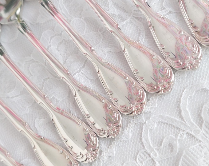8 Noritake Serenade Silverplate Salad Forks Vintage Cutlery Set Replacement