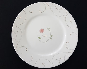 Corelle ENCHANTED Dinner Plates, 10.75 Inch, Sets of 2, Pink Flowers, Scrolls