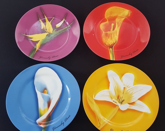 Givenchy Paris Floral Salad Plate Set of 4
