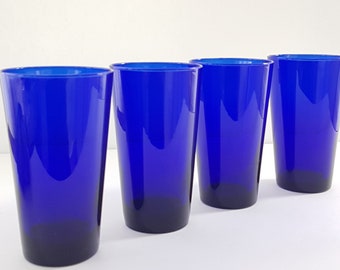 Cobalt Blue Libbey 16oz Pint Glass Set of 4