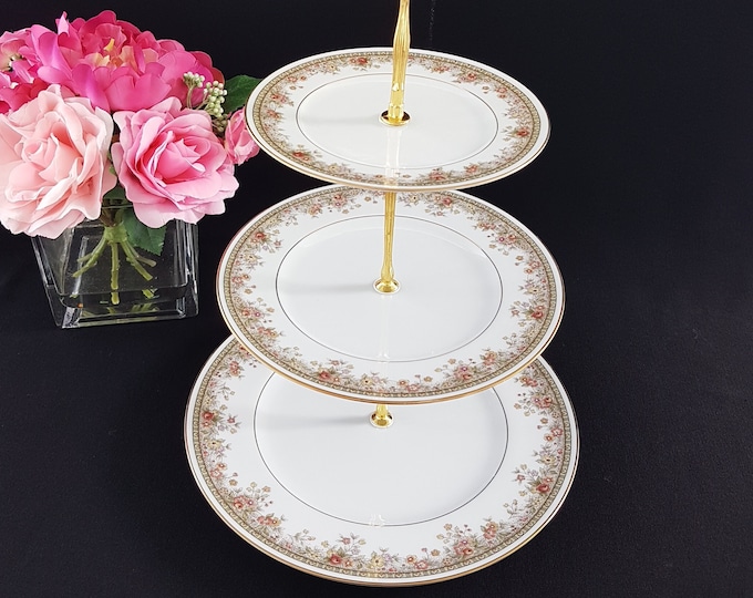 3 Tier Cake Stand, Noritake MORNING JEWEL Bone China, Afternoon Tea Party, Serving Tray