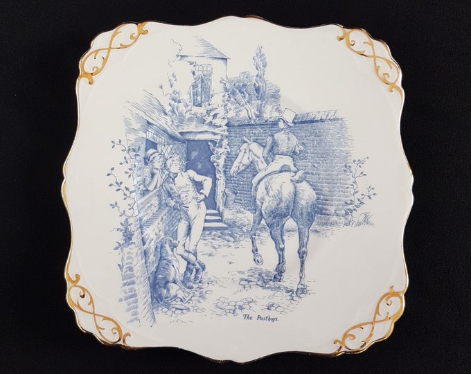 Tuscan China THE POSTBOYS Square Cake Plate, Bone China, Made in England