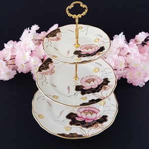 Vintage Ironstone 3 Tier Cake Stand for Wedding and Tea Party Desserts