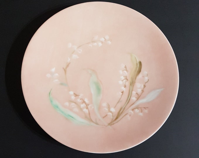 Antique Redon Limoges Salad Plate, Hand Painted Lily-of-the-Valley Plate by Martial Redon, Limoges France, Decorative Wall Plate, 1891-1906