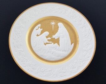 Franklin Mint O HOLY NIGHT, Decorative Wall Plate, The 1981 Christmas Plate, Christmas Collector Plate