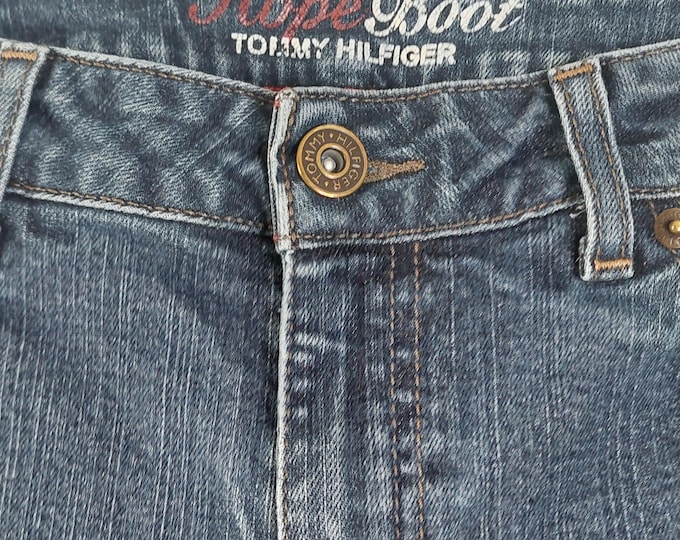 Vintage Tommy Hilfiger Hope Boot Cut Denim Pants - Y2K Fashion - Size 10x30 - Casual Designer Jeans