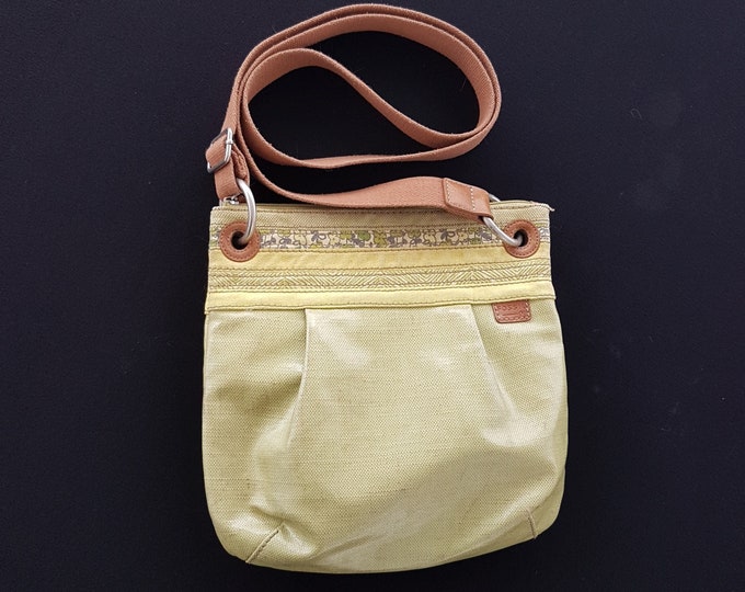 Vintage FOSSIL Key-Per, Light Green Slim Shoulder Bag, Adjustable to Crossbody Bag, FOSSIL ZB4595