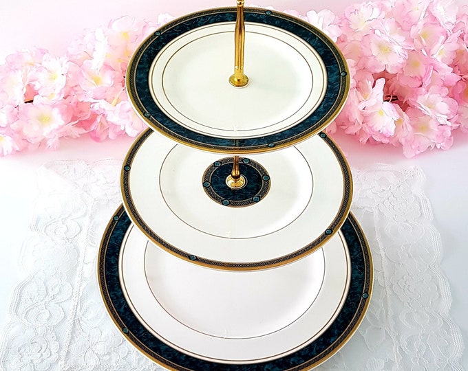 3 Tier Cake Stand, Royal Doulton BILTMORE with Accent Tea Party, Serving Tray