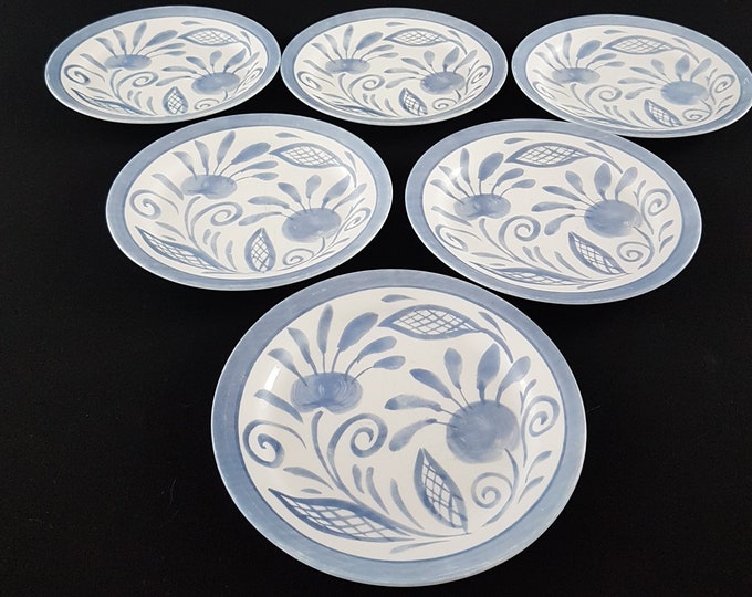 Corelle OCEANVIEW MEDITERRANEO Salad Plate Set of 6, Vintage 7.25 inch Glass Plates