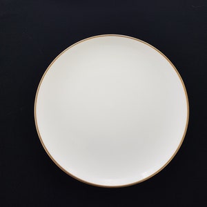 Wedgwood SATURN C2169, Susie Cooper Design Dinner Plates, 10.75 Inch, Sets of 2, All White with Gold Edge, Made in England