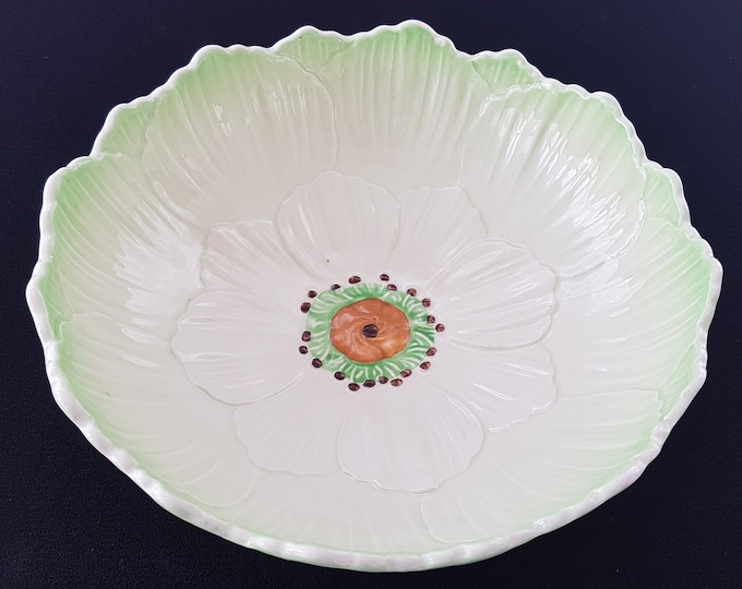 Vintage Royal Winton Grimwades BUTTERCUP Serving Bowl, Flower Majolica English Pottery, 1950s - CRAZING