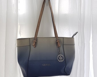 GUESS satchel monogram padlock charm PVC leather MEDIUM handbag