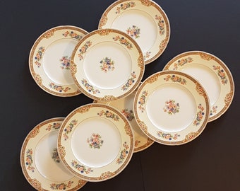 Set of 4 WH Grindley MARJORIE Ivory, Reg No 714550, Side Salad Plates, Made in England, Vintage Dinnerware, 1920