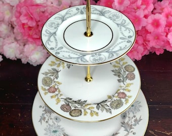 Handmade 3 Tier Bone China Cake Stand Wedding Dessert Display Vintage Serving Tray Centerpiece