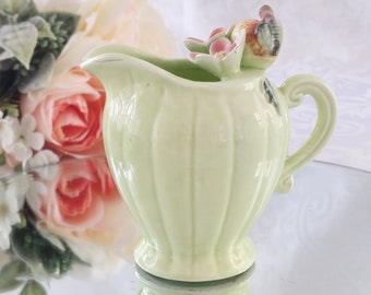 Vintage Giftcraft Hand Painted Milk Jug Creamer, G C Japan Fine Ceramic