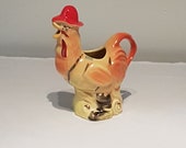 Vintage Old McDonald 39 s Farm Rooster Cream Pitcher, Farmhouse Decor, Country Kitchen Decor, 1940 39 s