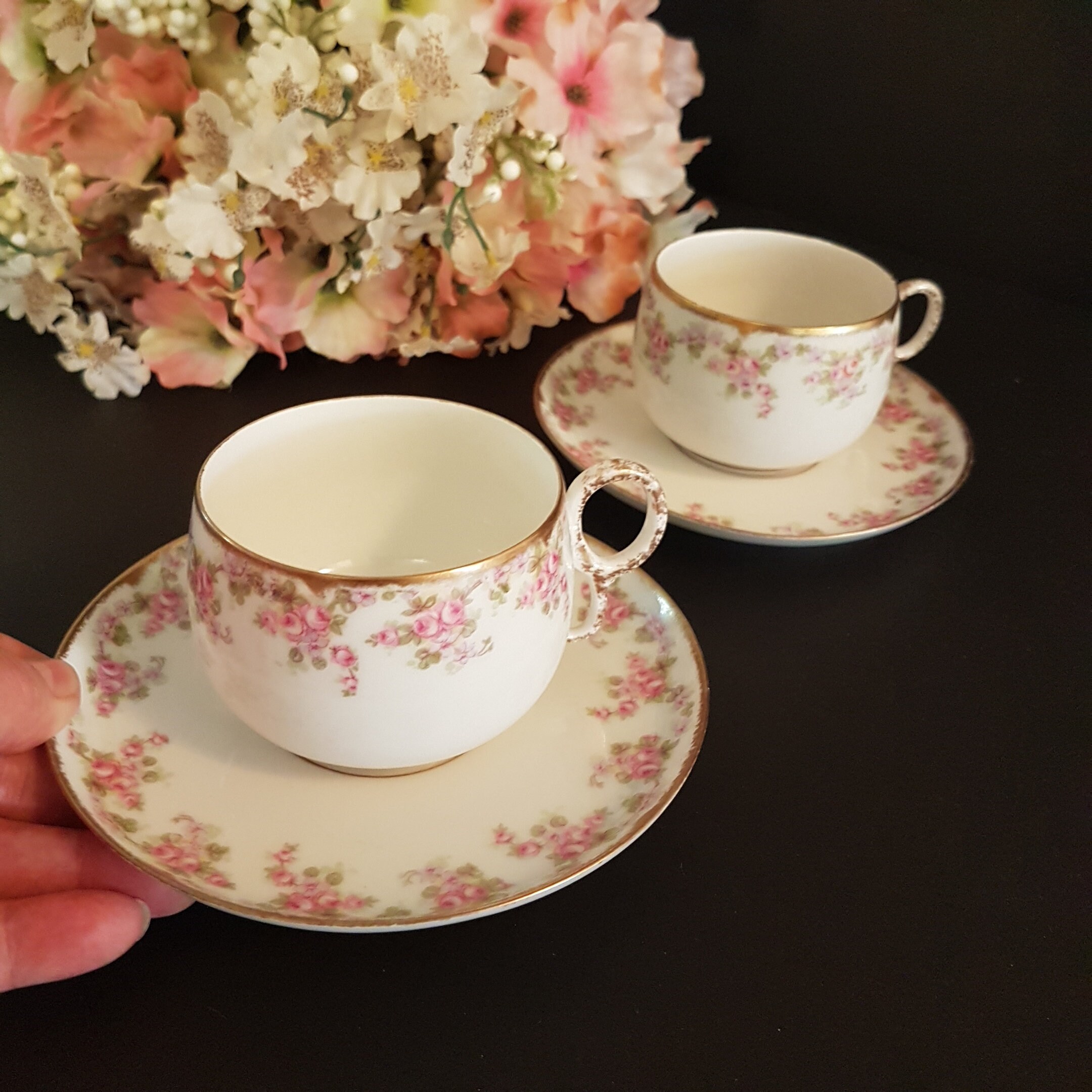 Antique Limoges France Elite Works BRIDAL WREATH Tea Cup & Saucer, St ...