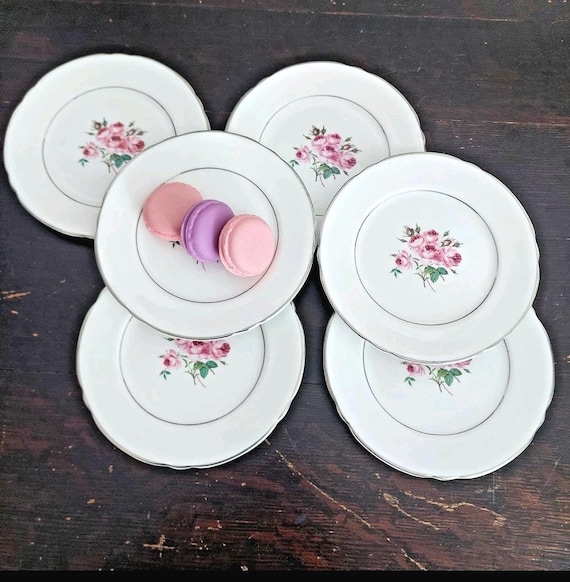 Vintage Margaret Rose Lichfield Bone China Side Plates, Set of 6