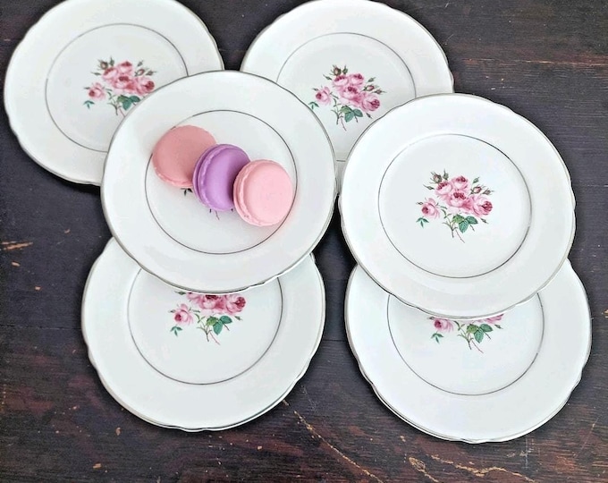 Vintage Margaret Rose Lichfield Bone China Side Plates, Set of 6