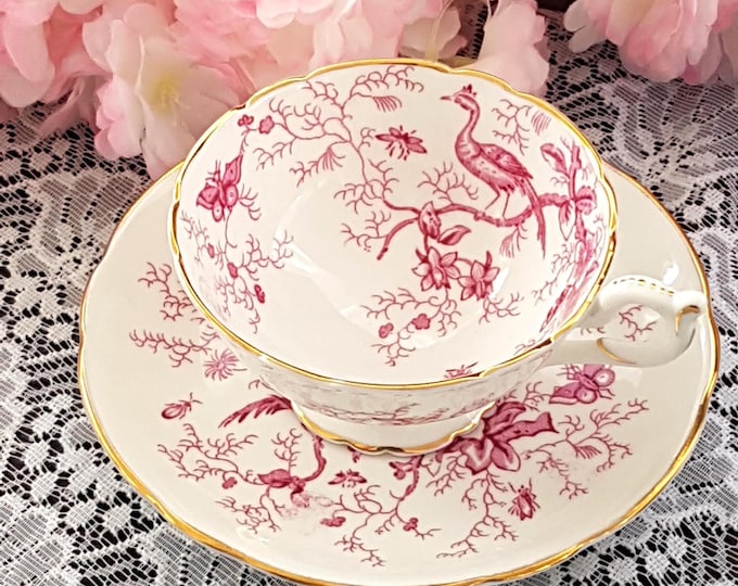 Coalport Cairo Pink Tea Cup & Saucer England with Gift Options