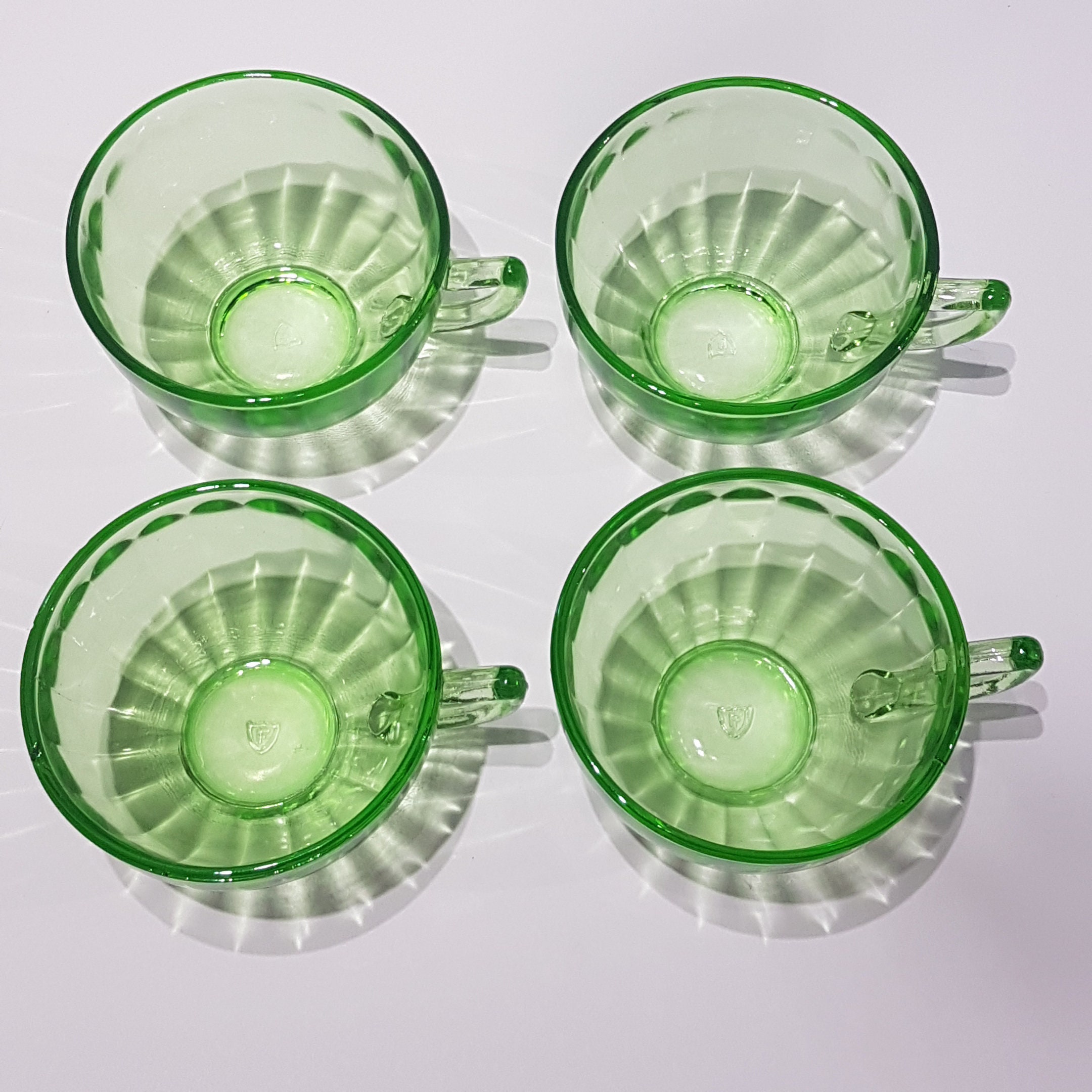 Green Depression Glass Trio, Green Depression Glass Tea Set, Depression Tea  Cup, Saucer, Plate for Tea Time, Tea Party #A623